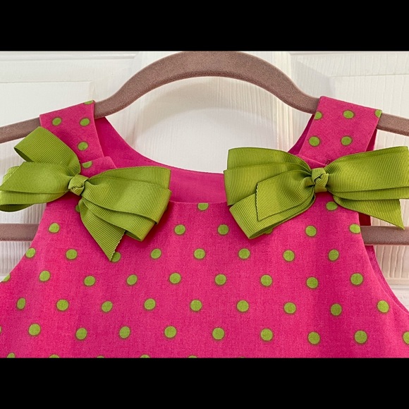 Girls Pink/Green Dress Size 4 - Picture 2 of 4
